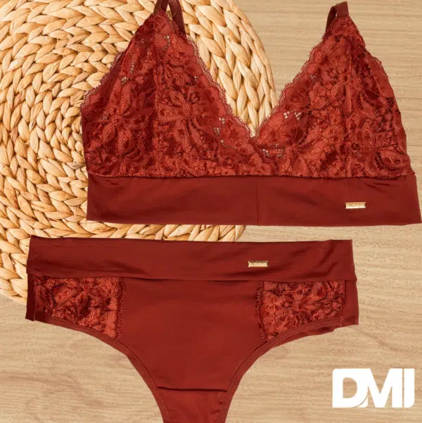 Conjunto Sutiã e Calcinha Com renda Bem Querer