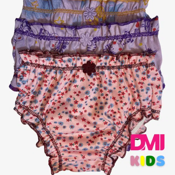 Calcinha Infantil Bunda Rica Estampada Pacote Com 10 Unidades