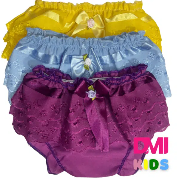 Calcinha Infantil Bunda Rica Bico Inglês Pacote Com 10 Unidades