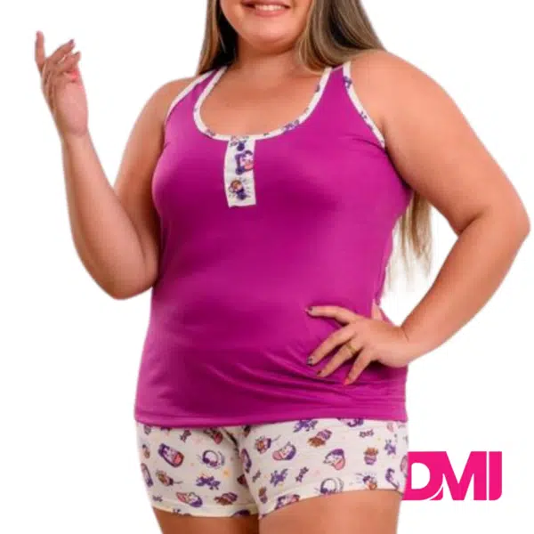Baby Doll Estampado Botão - Imagem 3