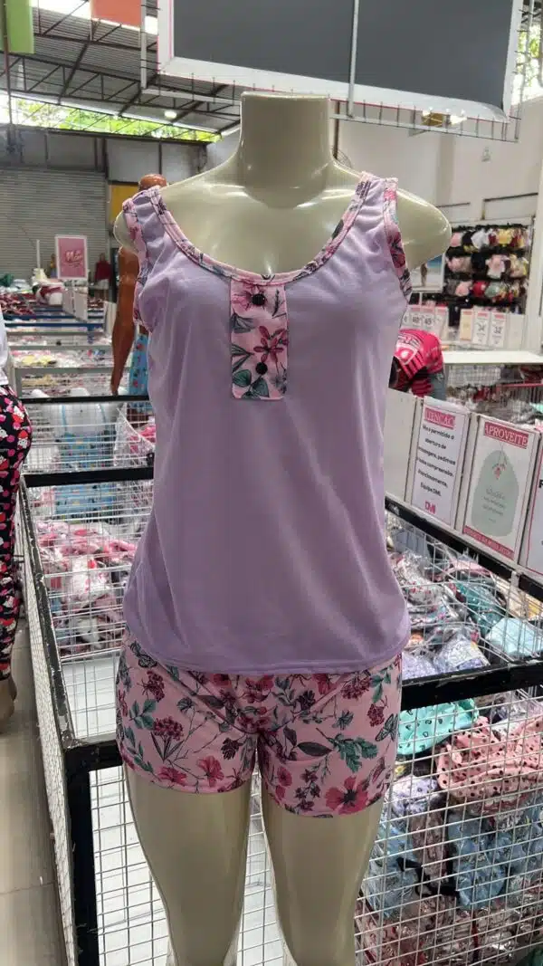 Baby Doll Estampado Botão - Imagem 6