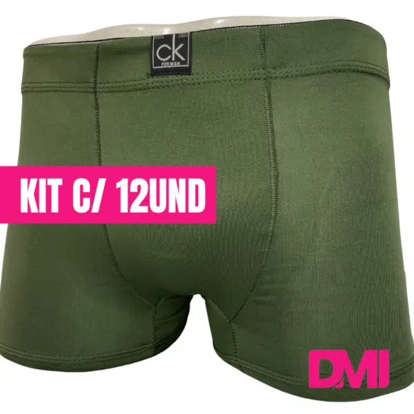Cueca Box Adulto Lisa Elástico Rebatido Pacote Com 12 Unidades