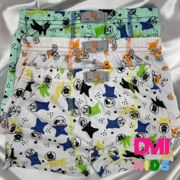 Cueca Box Infantil Estampada Fox Tecido Algodão Pacote Com 4 Unidades - Imagem 2