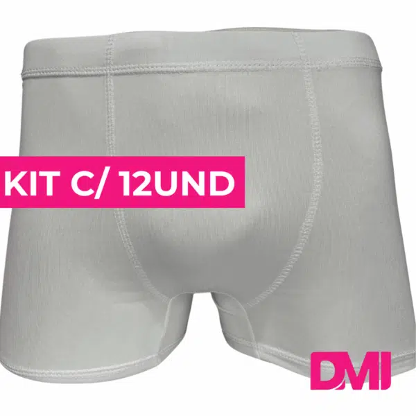 CUECA SLIP REBATIDA BRANCA KIT COM 12 ADULTO